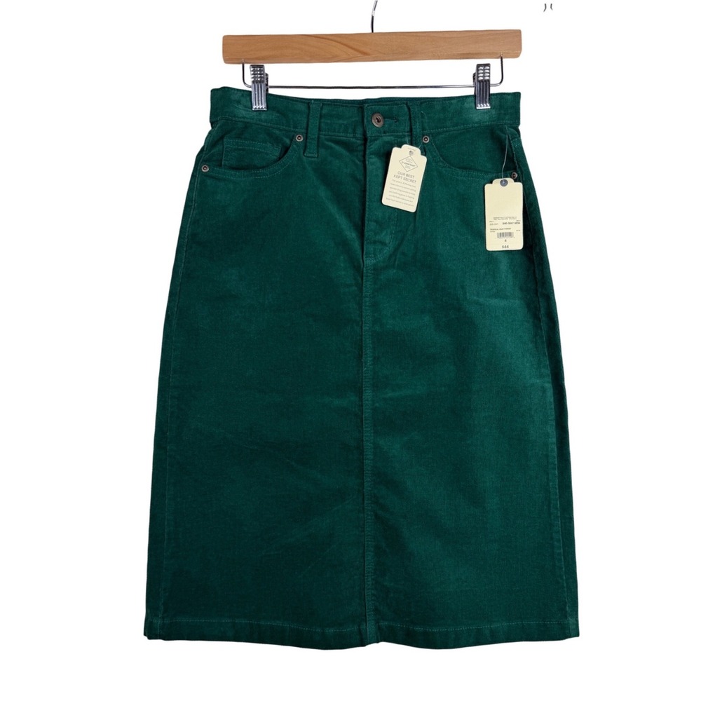 New St. John's Bay Midi Corduroy Skirt size‎ 4 Green